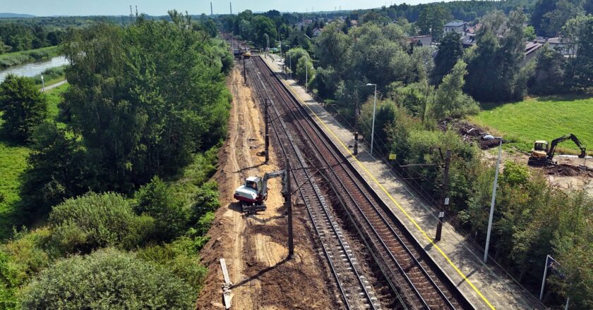 Prace modernizacyjne na linii kolejowej Kraków – Oświęcim, fot. PKP PLK.