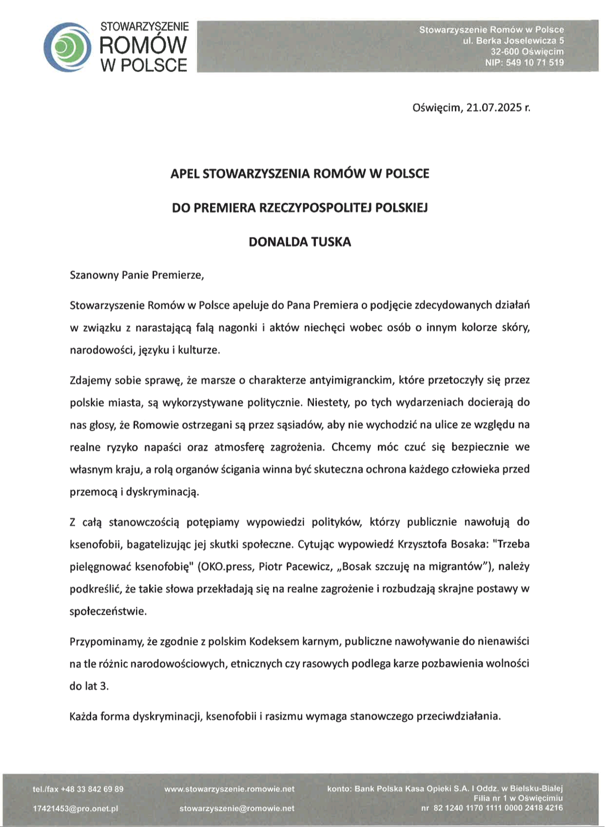 W Polsce nie ma miejsca dla osób z innym kolorem skóry? Apel Romów do Premiera Tuska