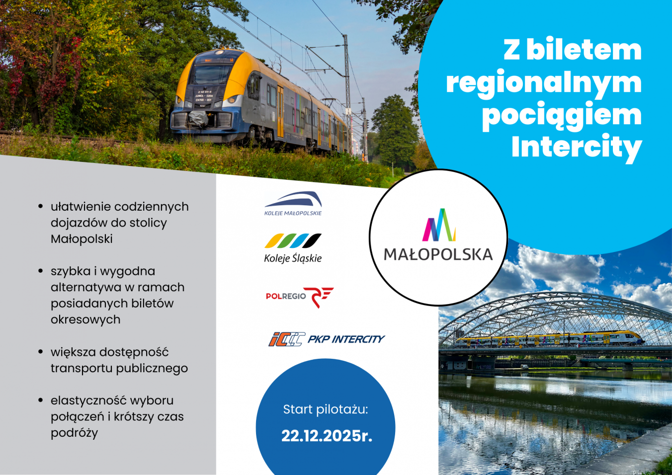 Jednym biletem szybciej do Krakowa. Małopolska uruchamia pilotaż w pociągach PKP Intercity