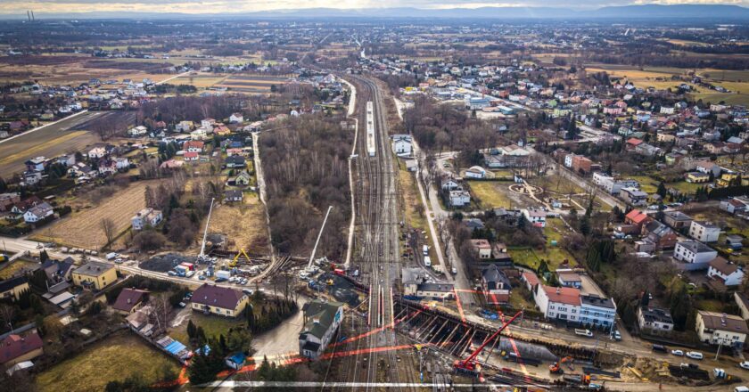 Budowa tunel pod torami PKP ulica Warszawska Oświęcim rondo skrzyżowanie DW934 DK44 prace 2026