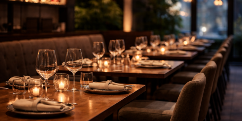 Pusta restauracja Oświęcim goście stoliki marketing gastronomiczny artykuł sponsorowany