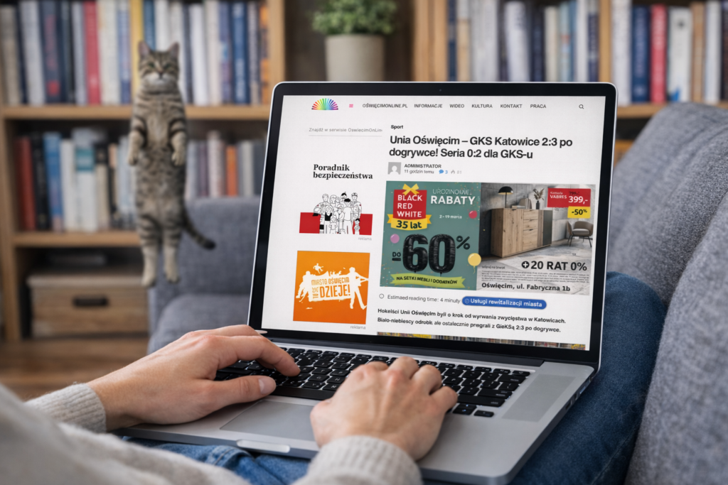 Reklama portal Oświęcim banery artykuły sponsorowane OświęcimOnline.pl marketing lokalny powiat