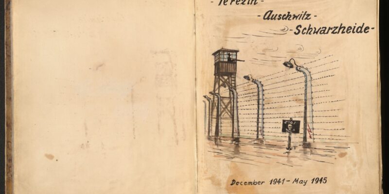 Oryginalne rysunki i akwarele Alfreda Kantora z dziennika dokumentującego pobyt w getcie Theresienstadt i obozie Auschwitz-Birkenau – nowy nabytek zbiorów Muzeum Auschwitz, 2026