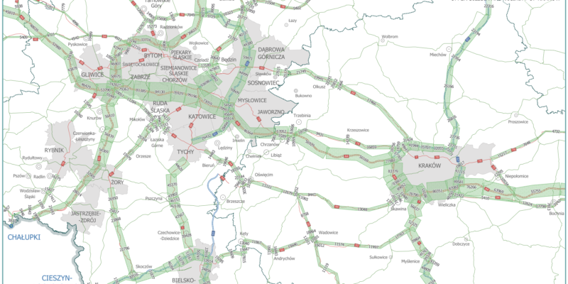 Ruch drogowy na drodze krajowej nr 44 przez powiat oświęcimski – dane Generalnego Pomiaru Ruchu GDDKiA 2025