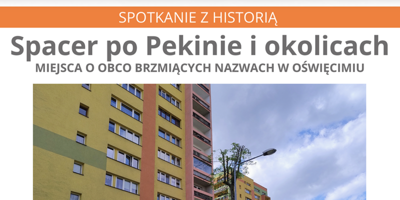Osiedle Chemików w Oświęcimiu – historyczna zabudowa z czasów IG Farben, miejsce spaceru historycznego organizowanego przez Muzeum Pamięci Mieszkańców Ziemi Oświęcimskiej, maj 2026